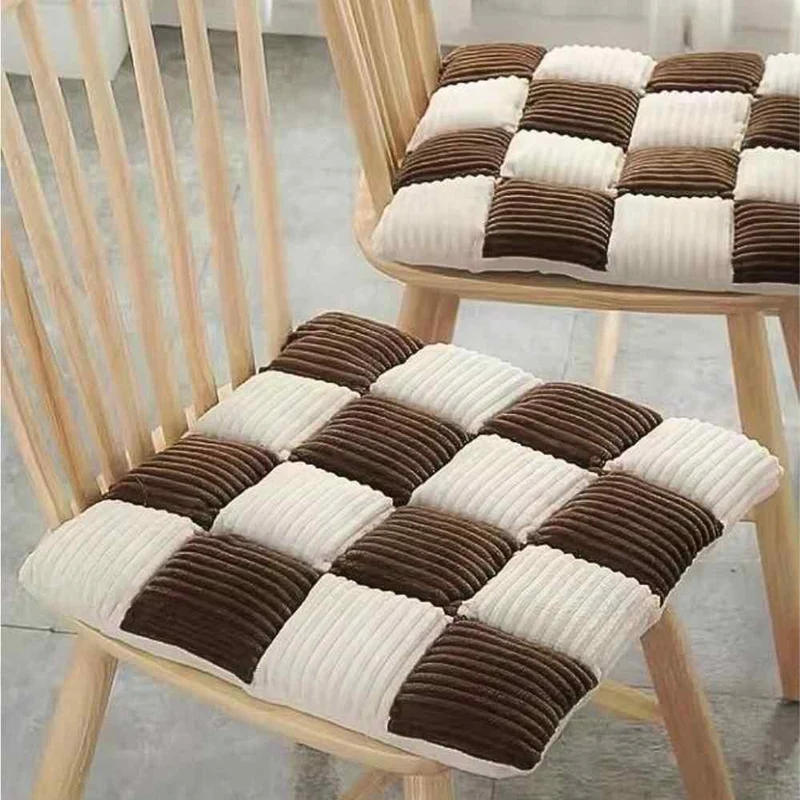 Coussin de Chaise en Velours Côtelé marron