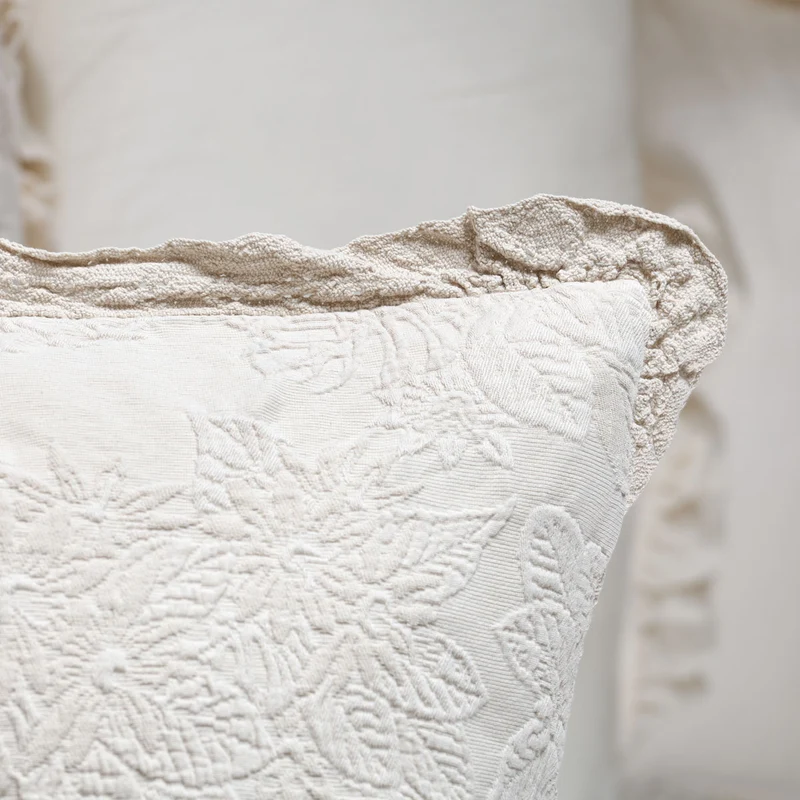 Taie d'oreiller Adèle – Coton piqué jacquard