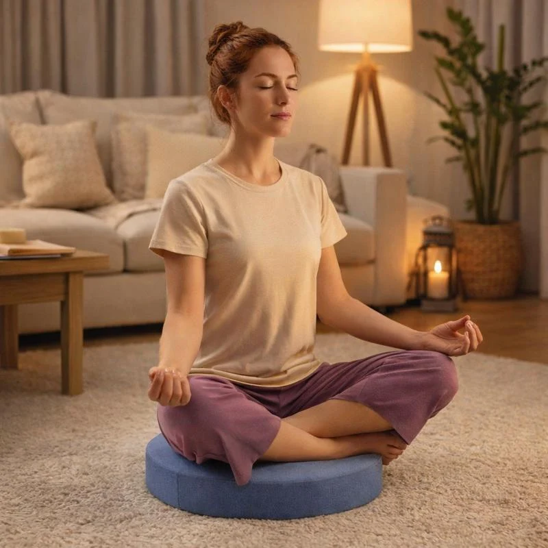 Coussin Yoga d'Assise bleu !