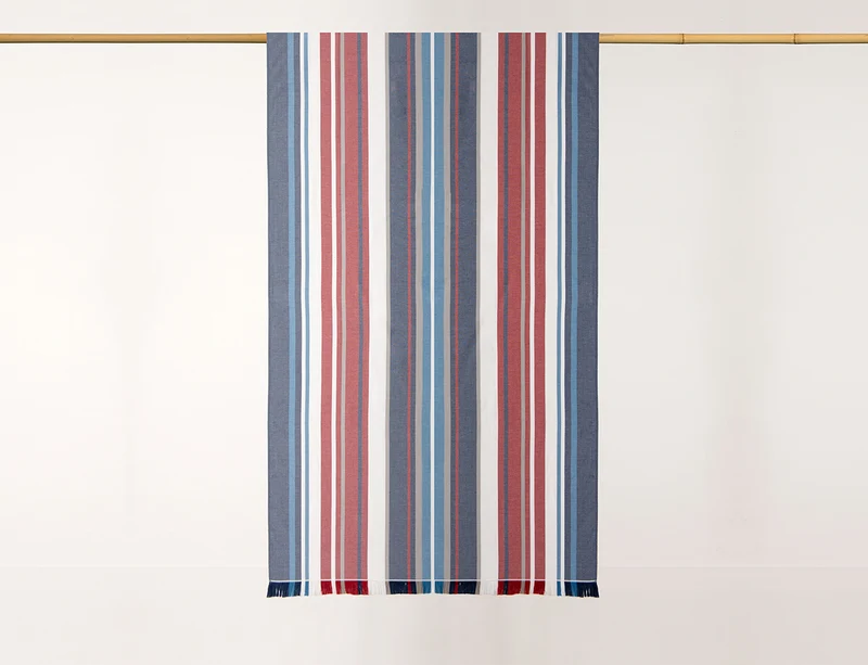 Drap de plage - LIGNE Bleu blanc rouge