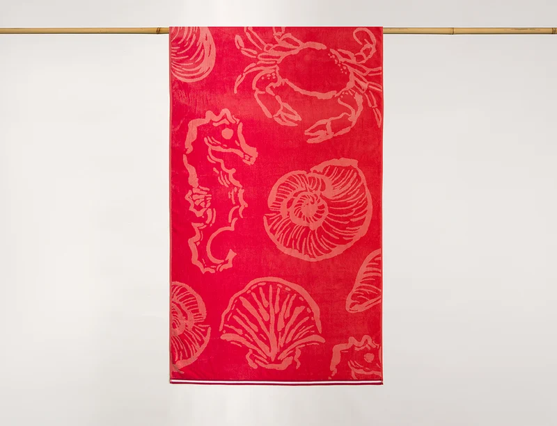 Drap de plage - FRUIT MER Rouge