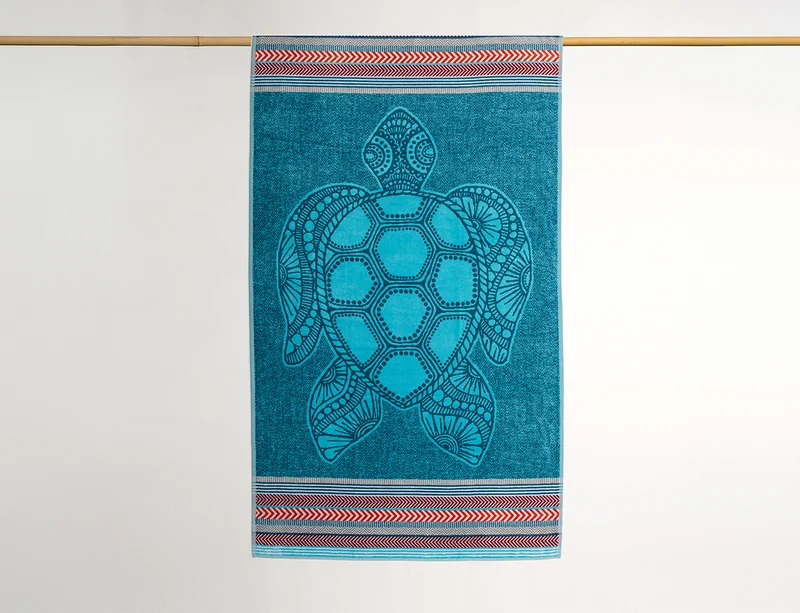 Drap de plage - TORTUE Bleue