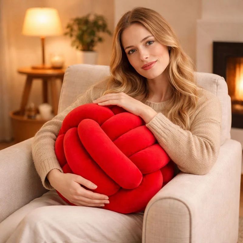 Coussin Noeud Rouge