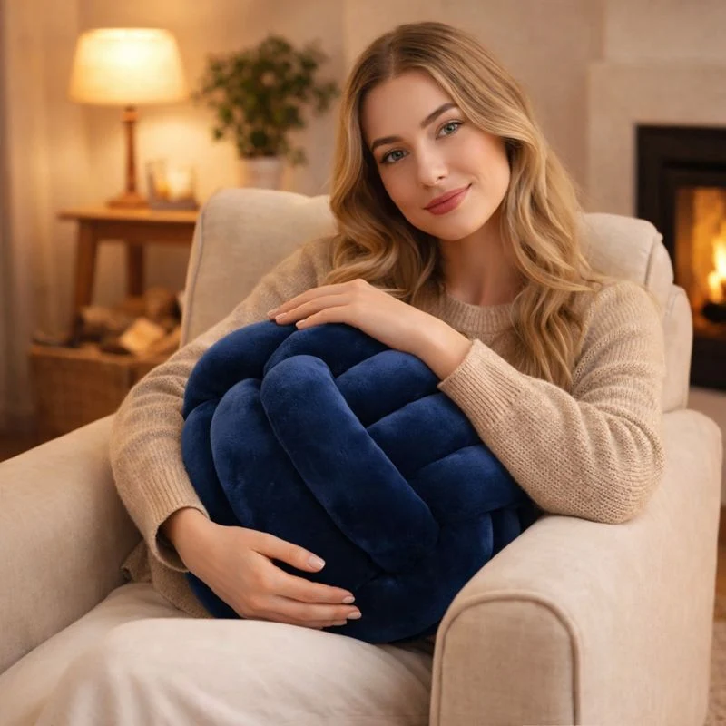 Coussin Noeud Bleu Nuit