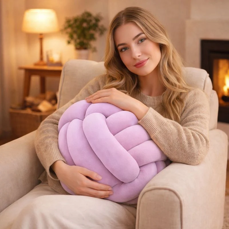 Coussin Noeud Violet