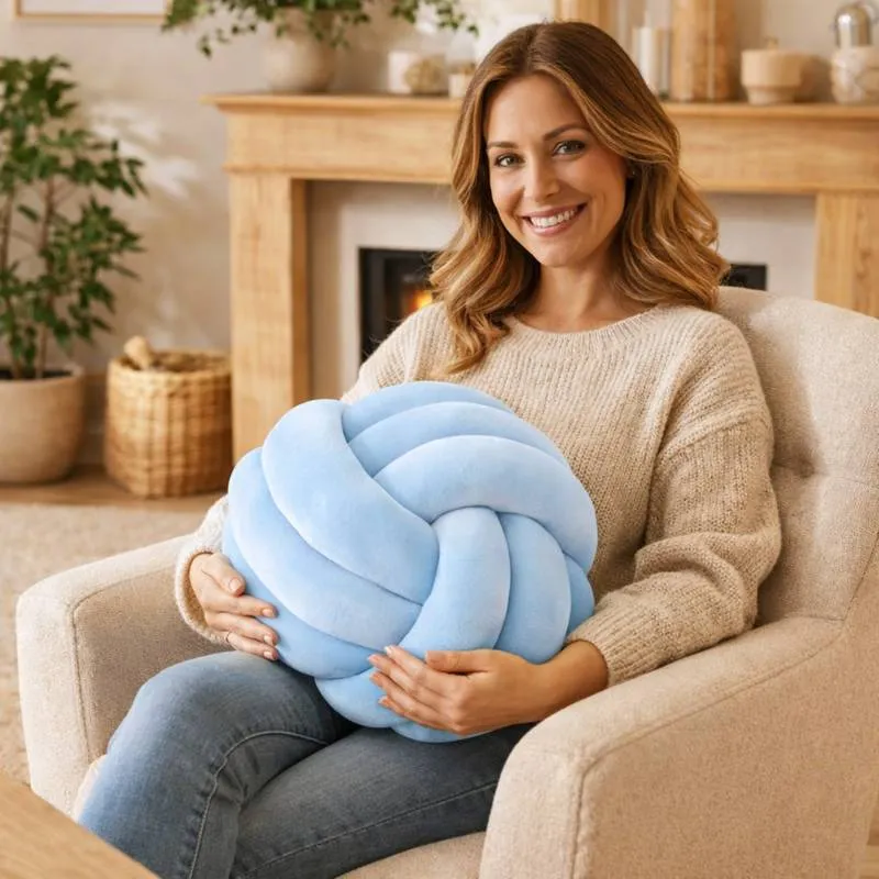 Coussin Noeud Bleu ciel