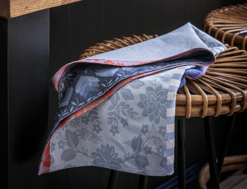 Torchon Coton Jacquard - GIPSY Azur