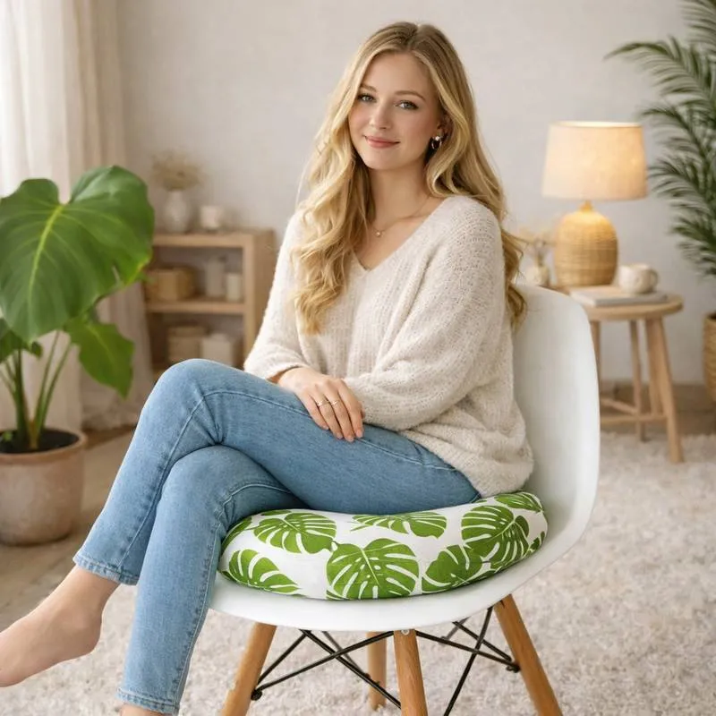 Coussin de Chaise Rond tropical