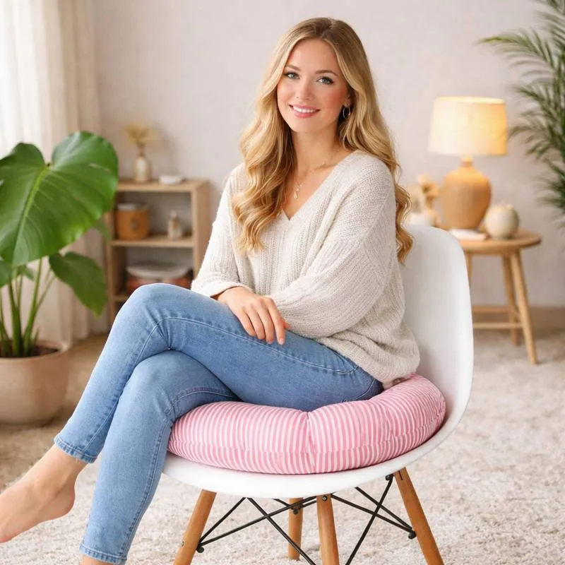Coussin de Chaise Rond rose