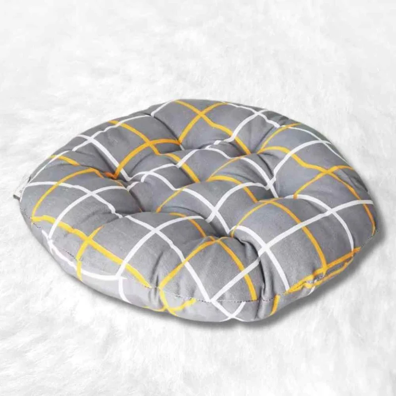 Coussin de Chaise Rond gris & jaune