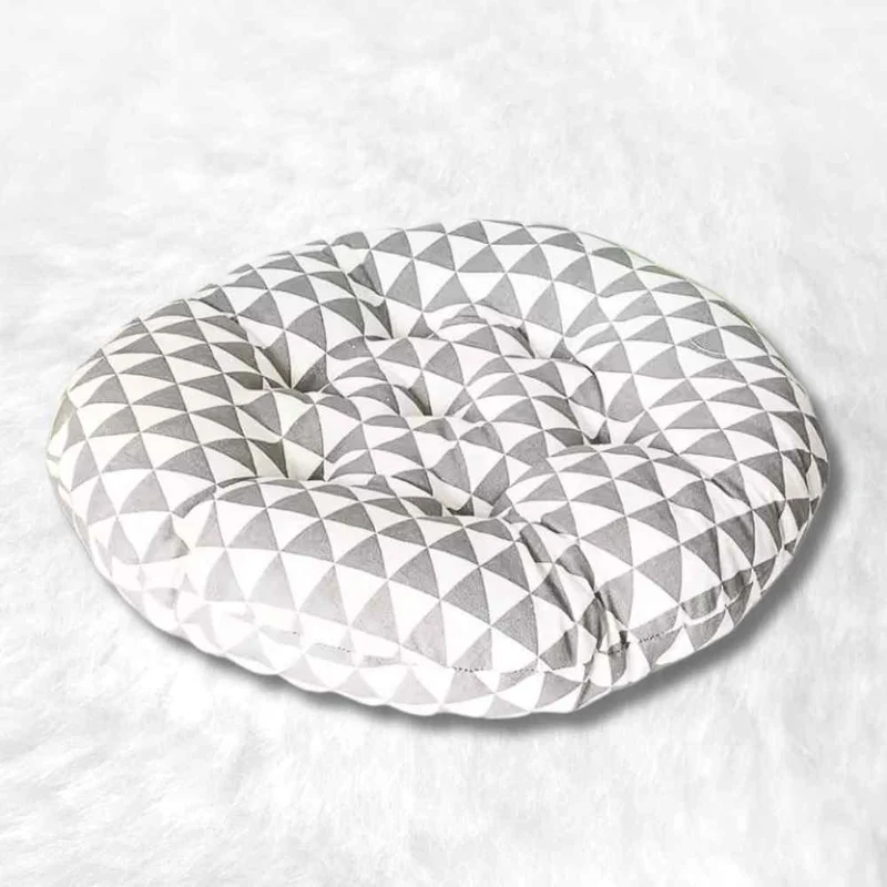 Coussin de Chaise Rond gris blanc