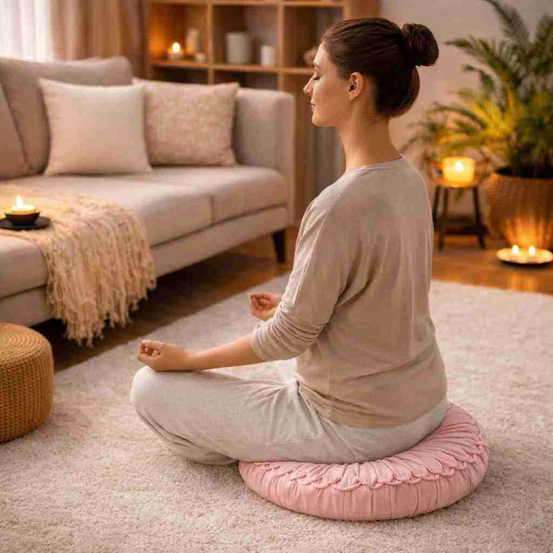 Coussin Yoga Méditation Rose !