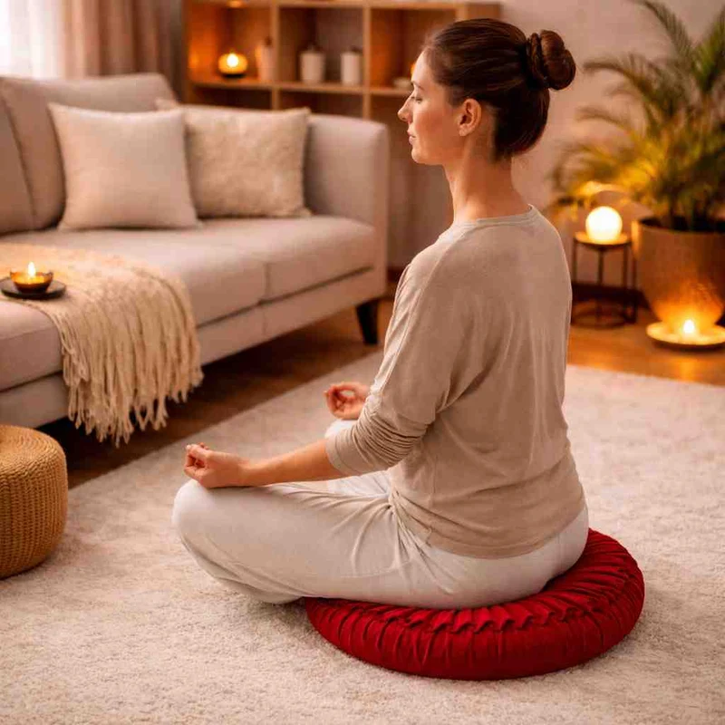 Coussin Yoga Méditation Rouge !
