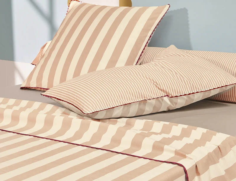 Taie d'oreiller Percale Imprimée - BELLA VITA Chanvre