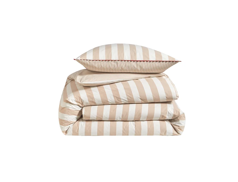 Housse de couette Percale imprimée - BELLA VITA Chanvre