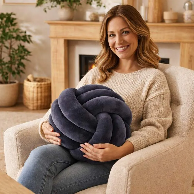 Coussin Noeud Gris foncé