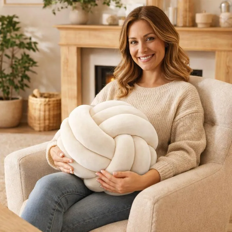 Coussin Noeud Crème