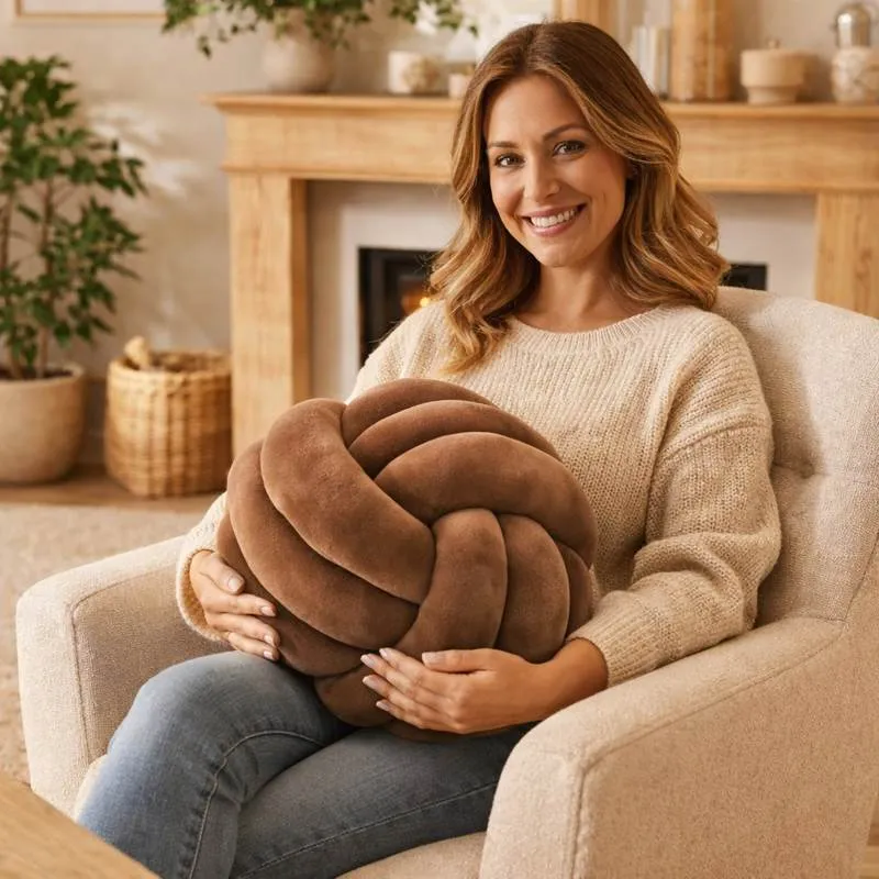 Coussin Noeud Marron