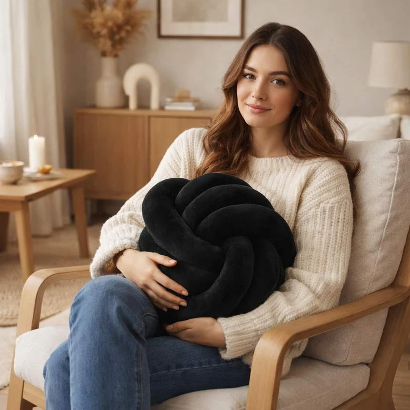 Coussin Noeud Noir