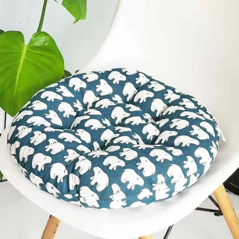 Coussin de Chaise Rond Ours bleu