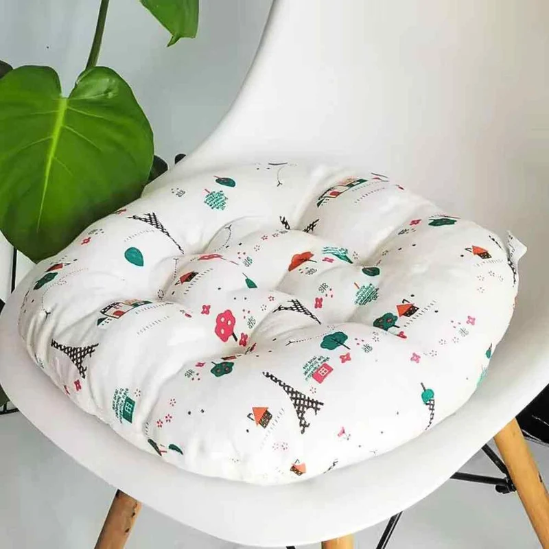 Coussin de Chaise Rond Paris blanc