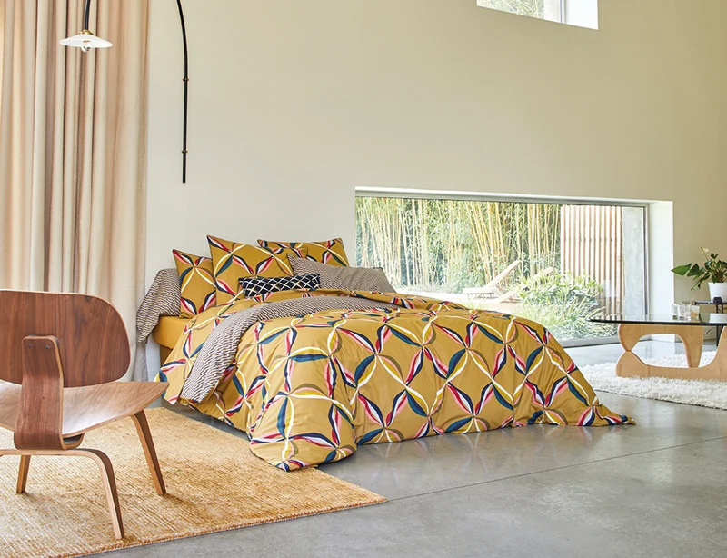 Housse de couette Percale - CINETIQUE Ocre