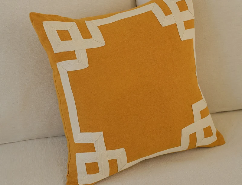 Housse de coussin en Lin - ACHILLE Ambre
