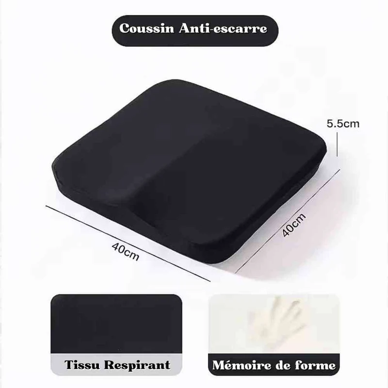 Coussin Anti-Escarre Fessier noir