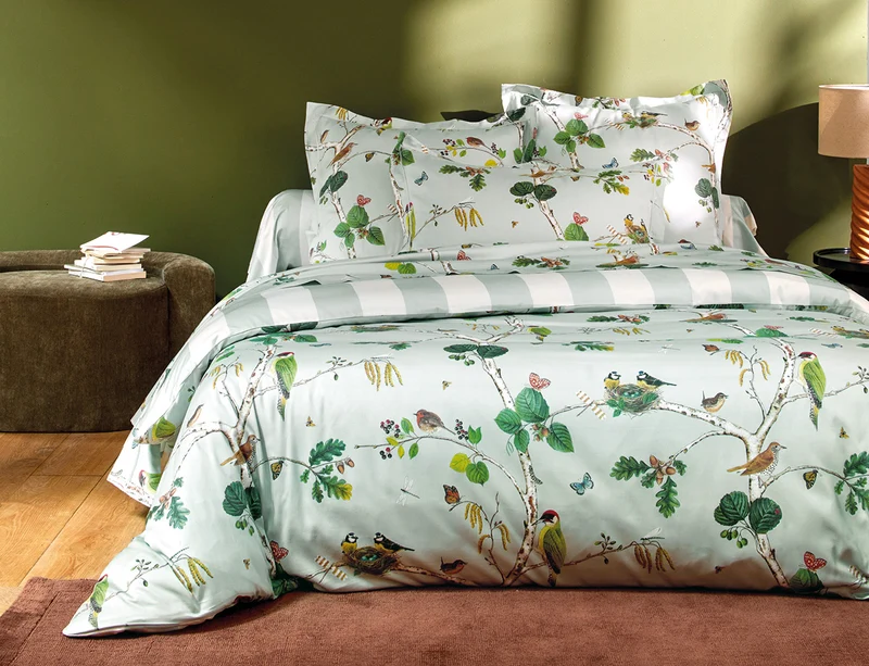 WOODLAND Bleu Céleste - Satin de Coton