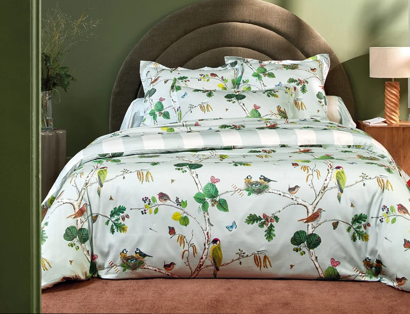 Taie de traversin Satin de Coton - WOODLAND Céleste
