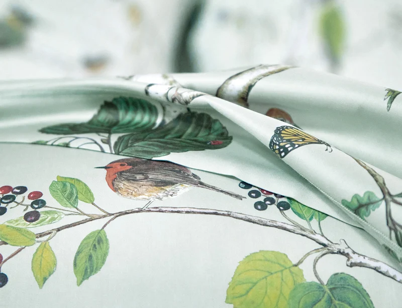 Taie de traversin Satin de Coton - WOODLAND Céleste