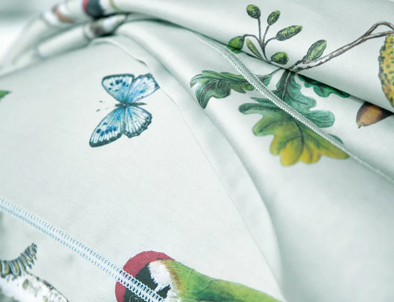 WOODLAND Bleu Céleste - Satin de Coton