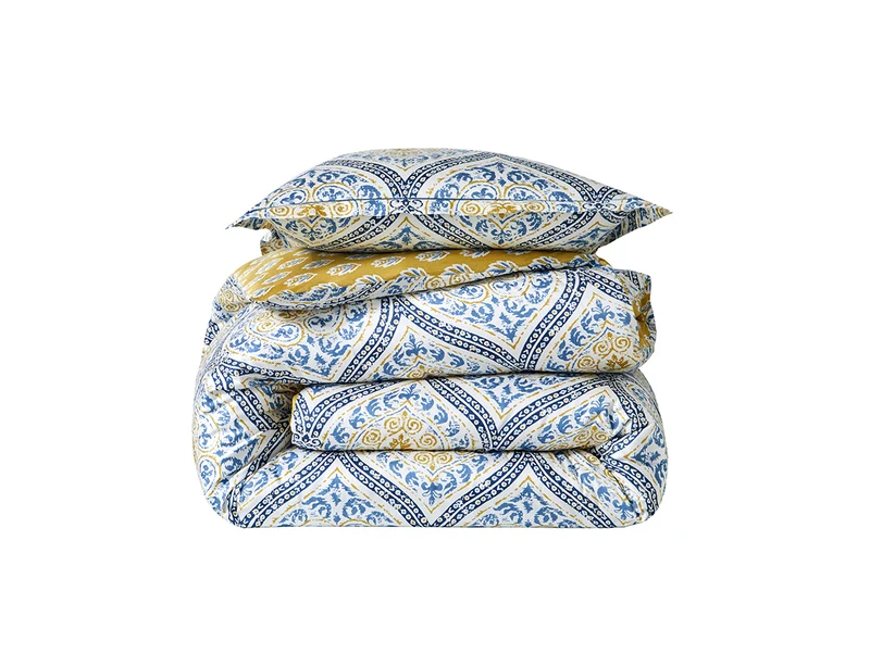 Housse de couette Satin de Coton - MADURAI Curry