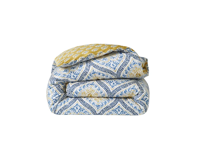 Housse de couette Satin de Coton - MADURAI Curry