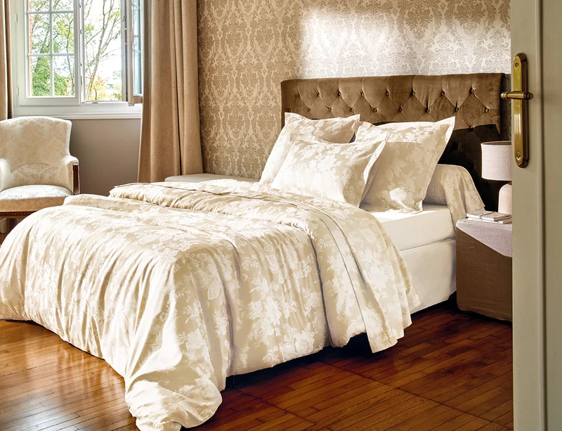 Drap plat Satin jacquard - ADAGIO Camomille