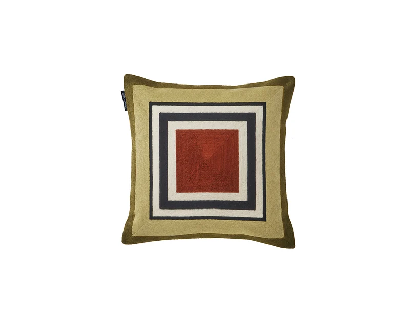 Coussin Brodé - PRISME Kaki