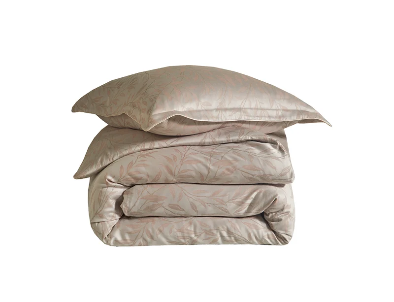 Taie d'oreiller satin jacquard - OSIER Poudre