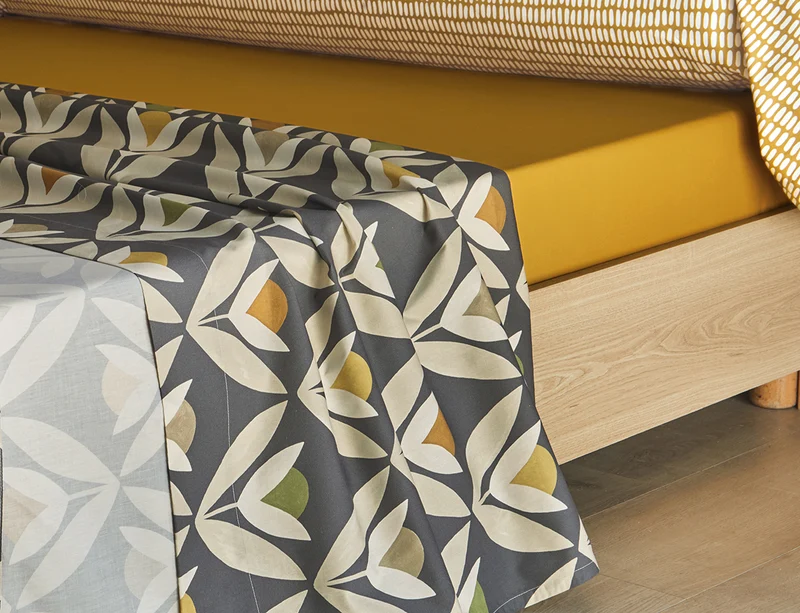 TULIPES Fusain - Percale de coton