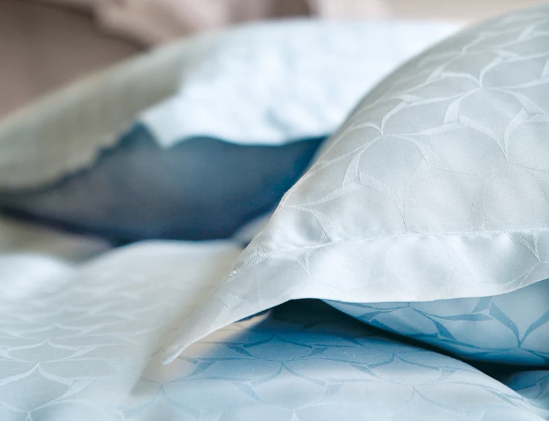 Taie d'oreiller Satin Jacquard - ÉOLE Glacier