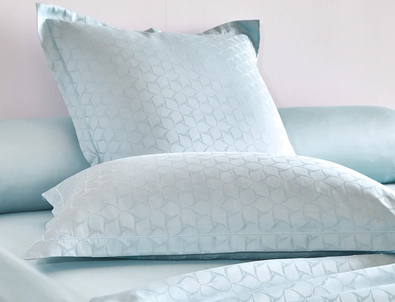 Taie d'oreiller Satin Jacquard - ÉOLE Glacier