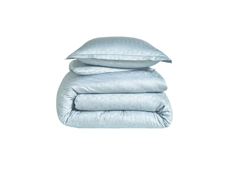 Taie d'oreiller Satin Jacquard - ÉOLE Glacier