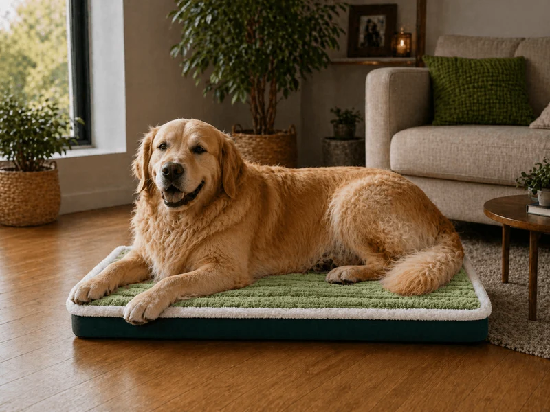 Coussin Déhoussable pour Chien Vert !