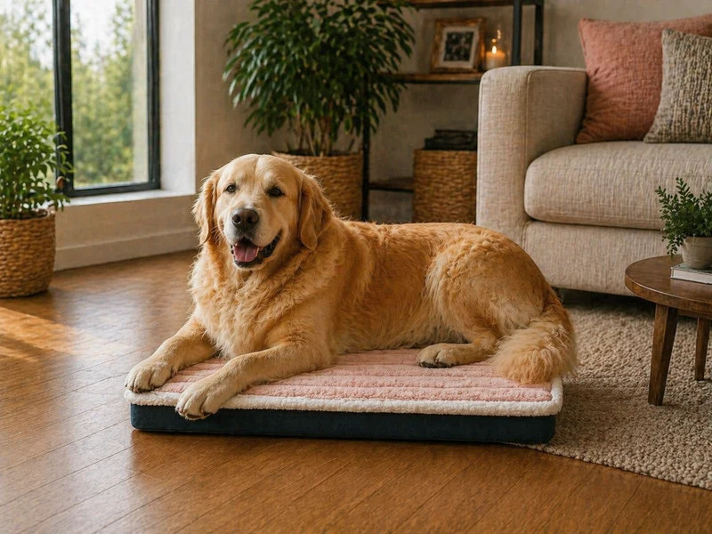 Coussin Déhoussable pour Chien Rose !