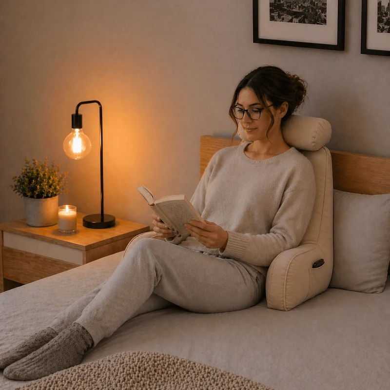 Coussin de Lecture Ergonomique Beige !