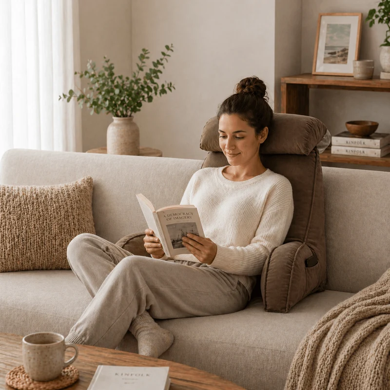 Coussin de Lecture Ergonomique Marron !