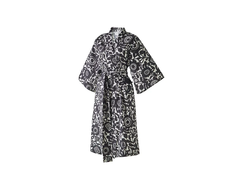 Kimono Percale de coton - KUKKIA Graphite