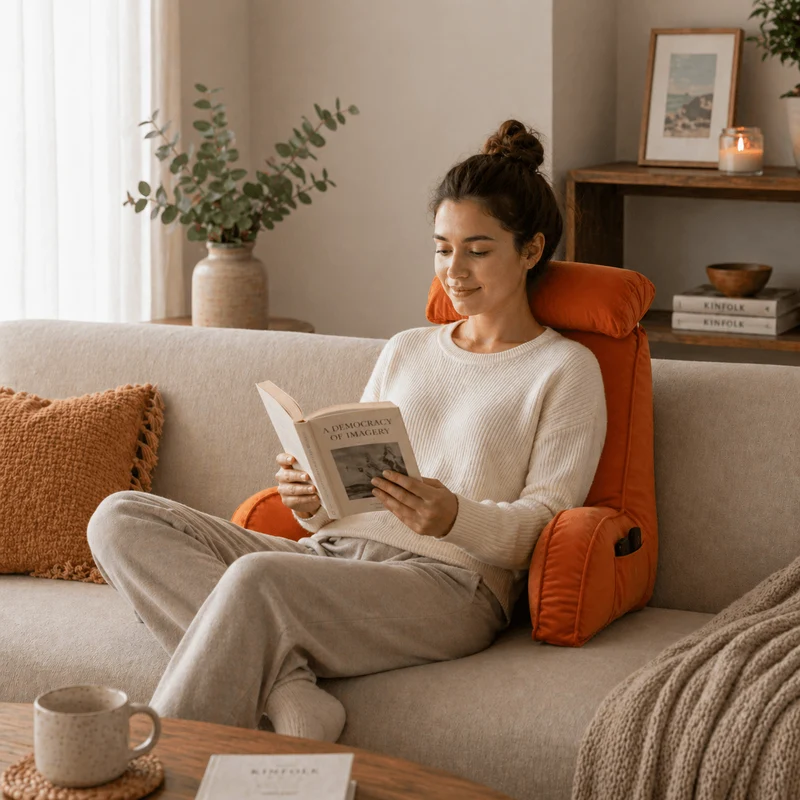 Coussin de Lecture Ergonomique Orange !