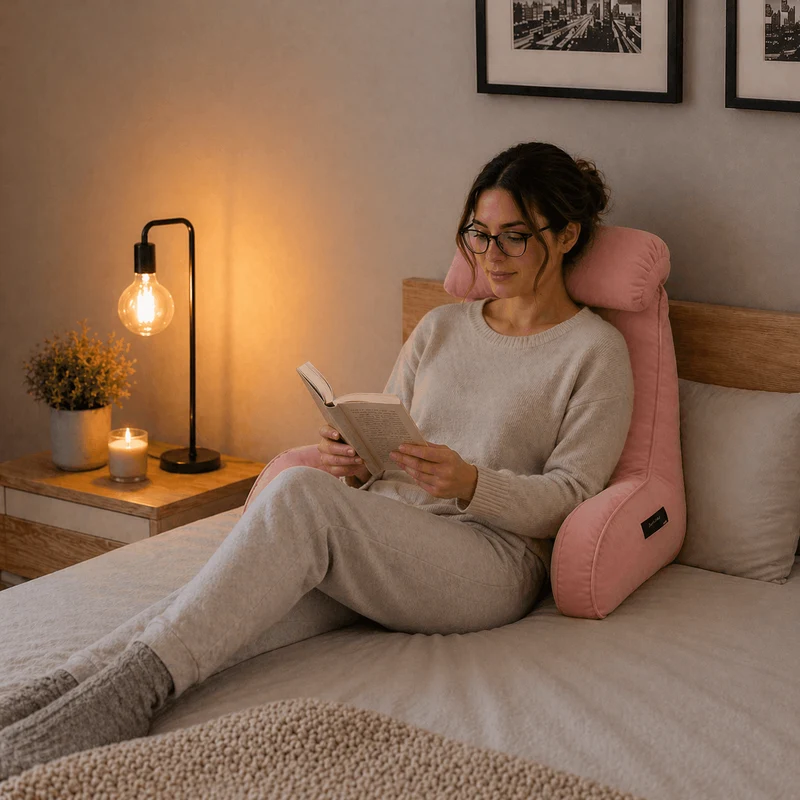 Coussin de Lecture Ergonomique Rose !