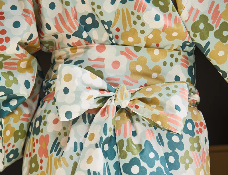 Kimono Percale de coton - SPRING Azur