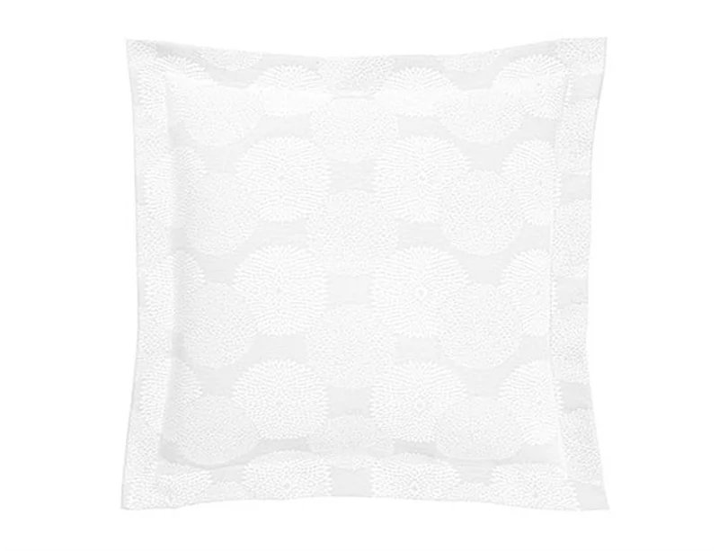 Taie d'oreiller Coton et Polyester - DAHLIA Blanc